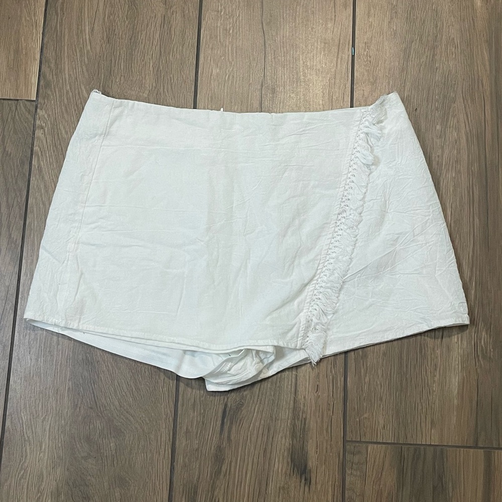 White Skort with Braided Detail